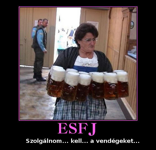 ESFP gondoskodó 6 korsó sört visz a kezében